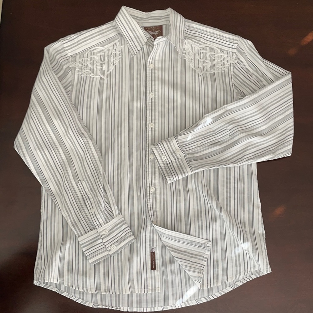 Affliction / Roar Brand Broken In Dress Shirt. Size large EUC